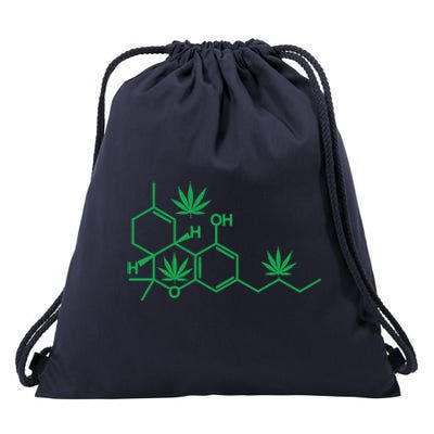 THC POT LEAF MOLECULE Drawstring Bag