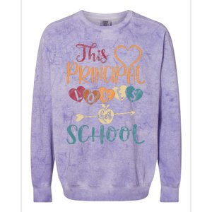 This Principal Loves Her School Teacher Funny Principal Colorblast Crewneck Sweatshirt