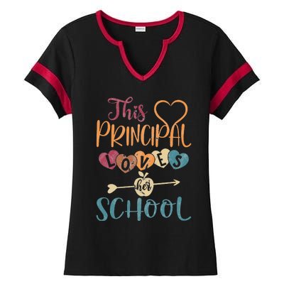 This Principal Loves Her School Teacher Funny Principal Ladies Halftime Notch Neck Tee