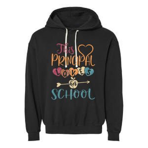 This Principal Loves Her School Teacher Funny Principal Garment-Dyed Fleece Hoodie