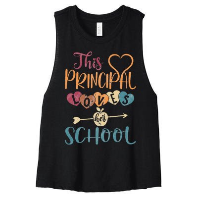 This Principal Loves Her School Teacher Funny Principal Women's Racerback Cropped Tank