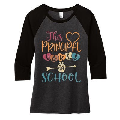 This Principal Loves Her School Teacher Funny Principal Women's Tri-Blend 3/4-Sleeve Raglan Shirt