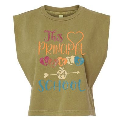 This Principal Loves Her School Teacher Funny Principal Garment-Dyed Women's Muscle Tee