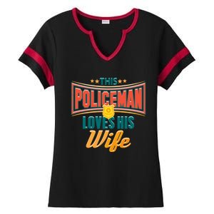 This Police Loves His Wife Police Officer Gift Ladies Halftime Notch Neck Tee