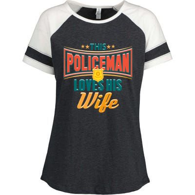 This Police Loves His Wife Police Officer Gift Enza Ladies Jersey Colorblock Tee