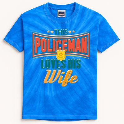 This Police Loves His Wife Police Officer Gift Kids Tie-Dye T-Shirt