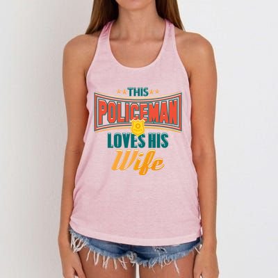 This Police Loves His Wife Police Officer Gift Women's Knotted Racerback Tank