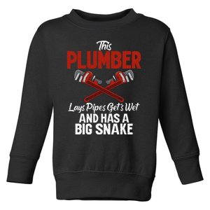 This Plumber lays Pipes gets wet and has a big Snake Plumber Toddler Sweatshirt