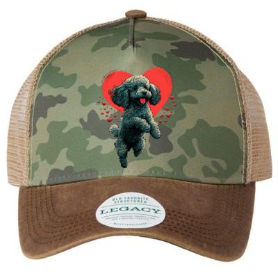 Toy Poodle Love Heart For Valentines Day On Poodle Lover Legacy Tie Dye Trucker Hat