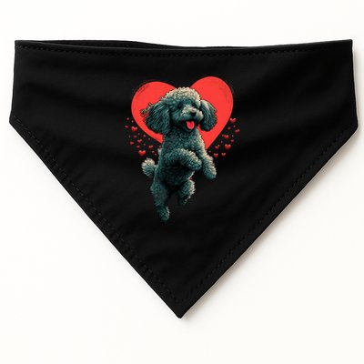 Toy Poodle Love Heart For Valentines Day On Poodle Lover USA-Made Doggie Bandana