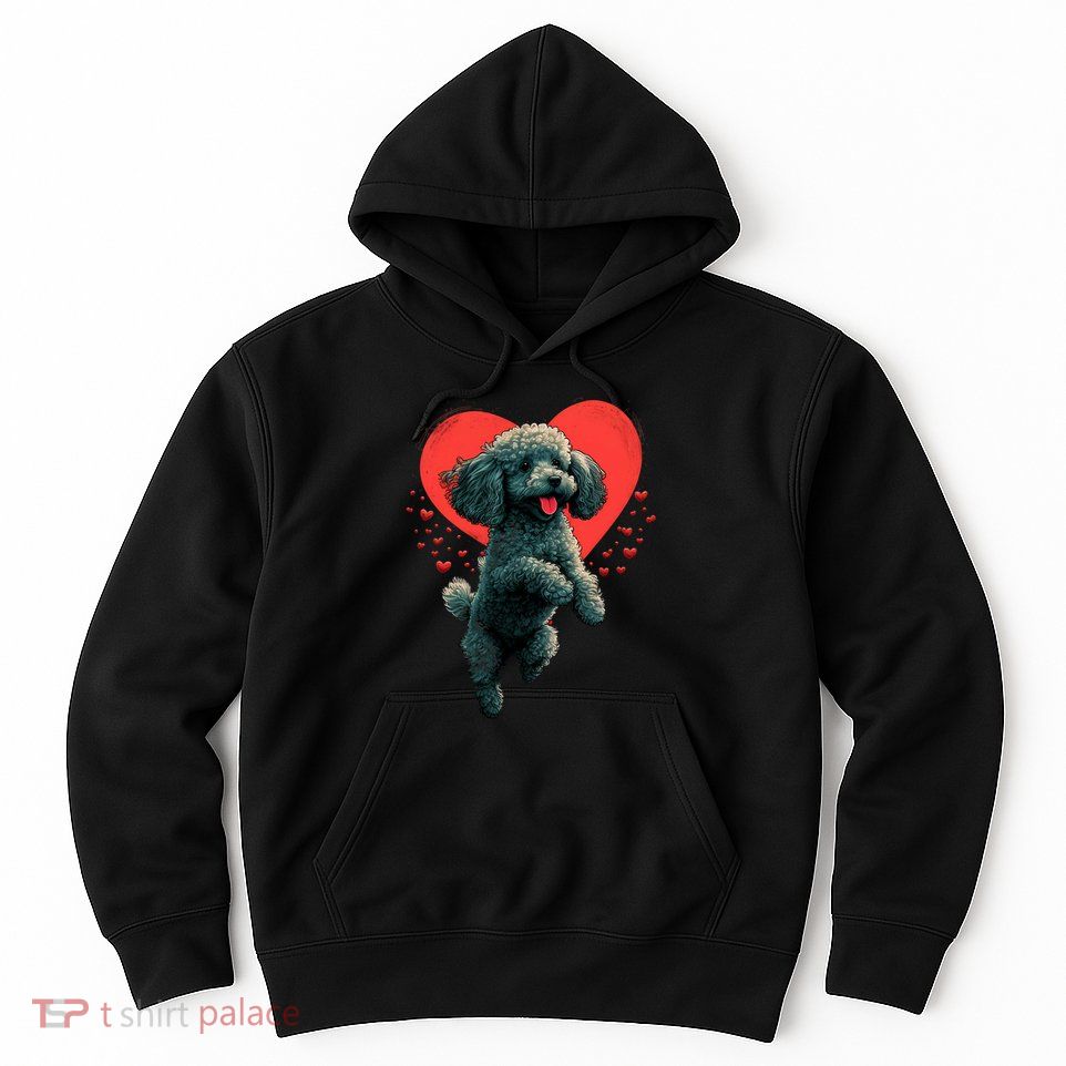 Toy Poodle Love Heart For Valentines Day On Poodle Lover Hoodie