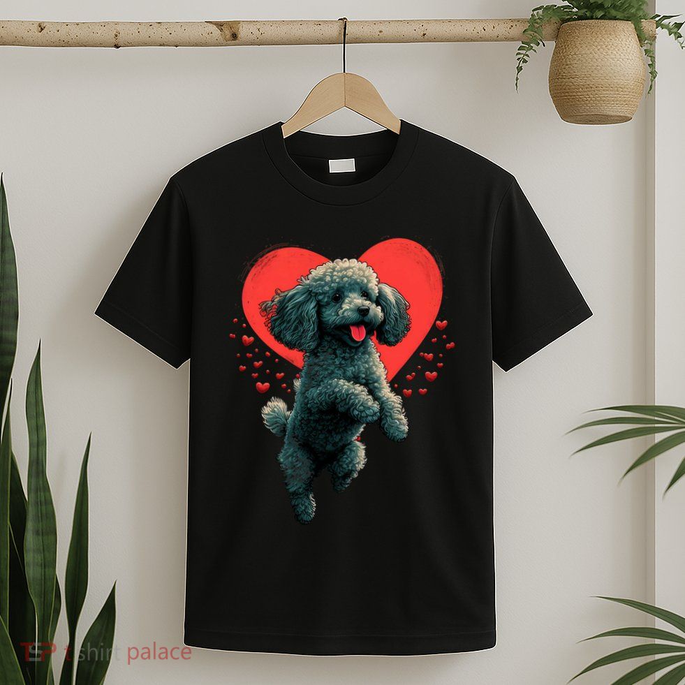 Toy Poodle Love Heart For Valentines Day On Poodle Lover T-Shirt