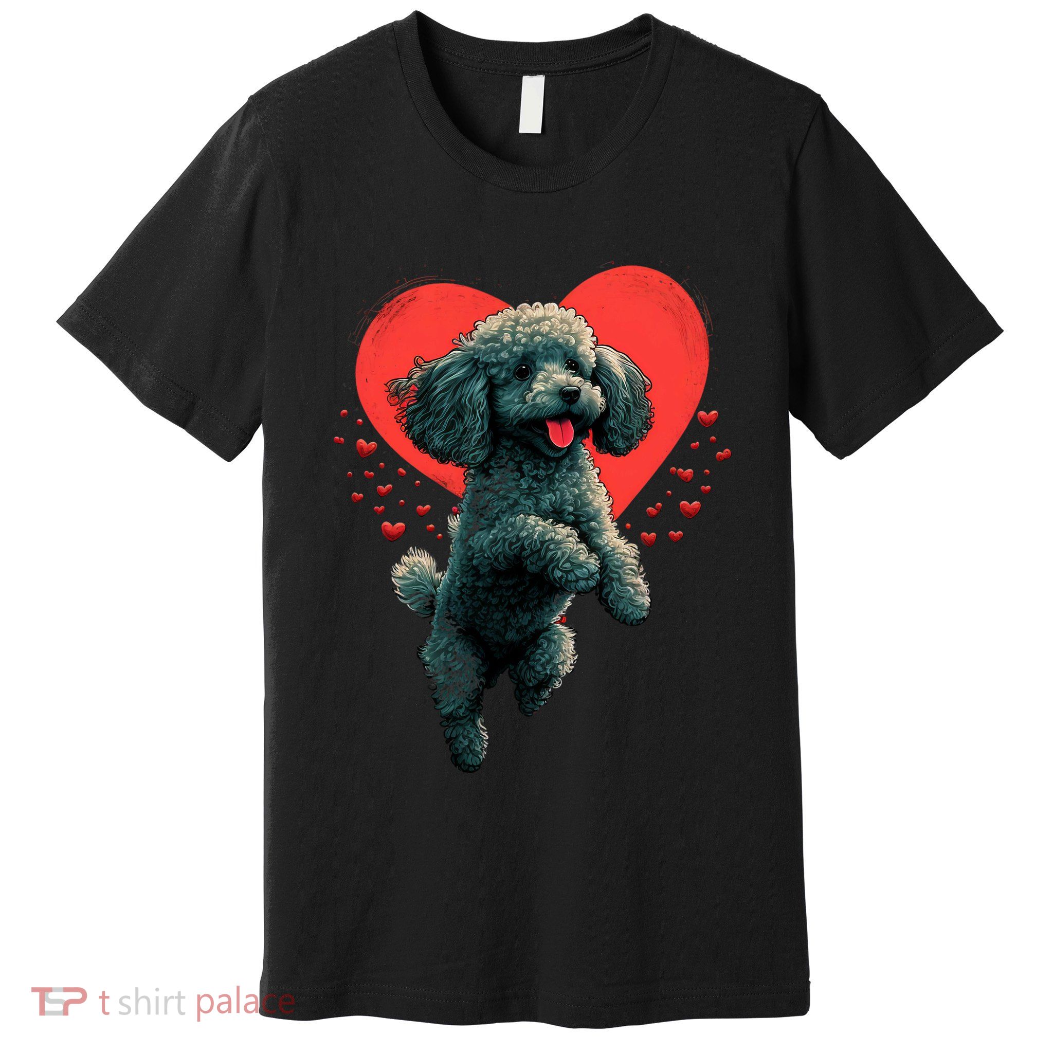 Toy Poodle Love Heart For Valentines Day On Poodle Lover Premium T-Shirt