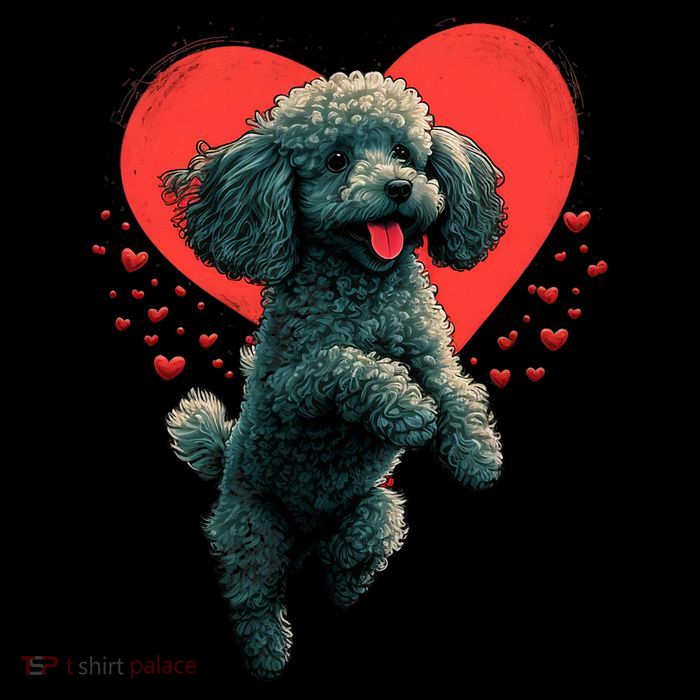 Toy Poodle Love Heart For Valentines Day On Poodle Lover Premium T-Shirt