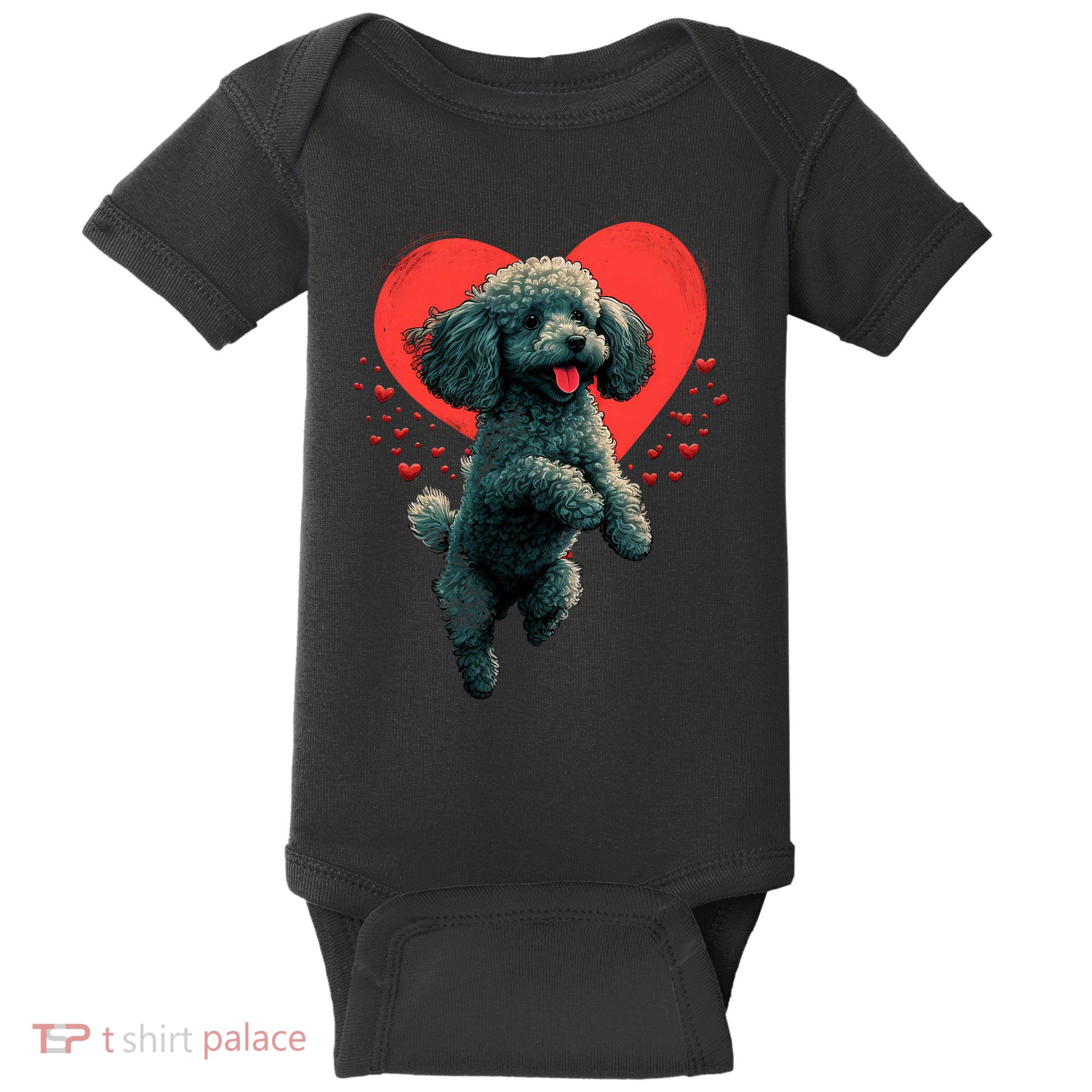 Toy Poodle Love Heart For Valentines Day On Poodle Lover Baby Bodysuit
