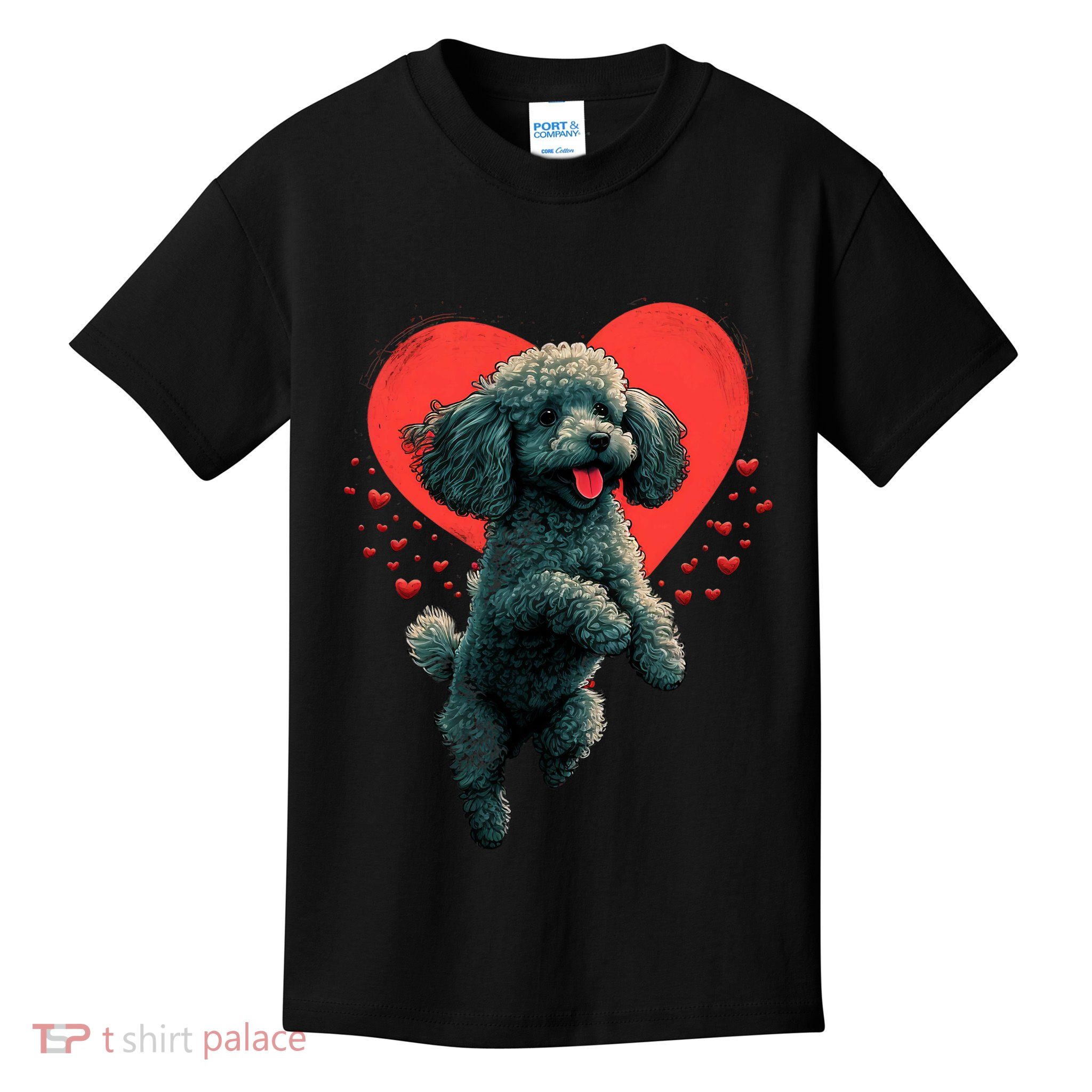 Toy Poodle Love Heart For Valentines Day On Poodle Lover Kids T-Shirt