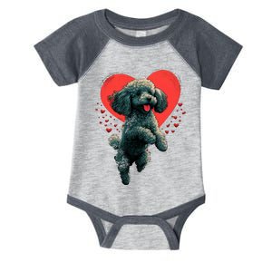 Toy Poodle Love Heart For Valentines Day On Poodle Lover Infant Baby Jersey Bodysuit