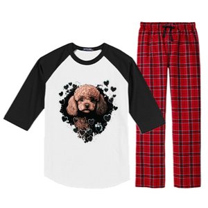 Toy Poodle Love Heart For Valentines Day On Poodle Lover Raglan Sleeve Pajama Set