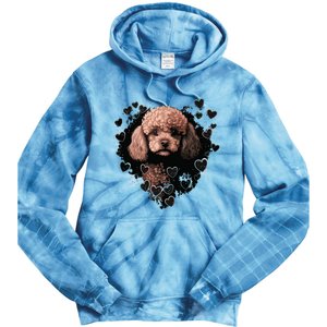 Toy Poodle Love Heart For Valentines Day On Poodle Lover Tie Dye Hoodie