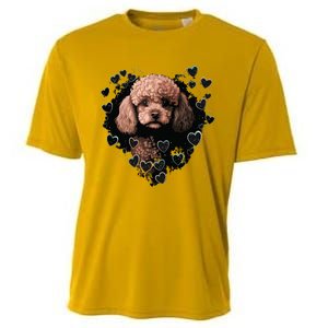 Toy Poodle Love Heart For Valentines Day On Poodle Lover Cooling Performance Crew T-Shirt