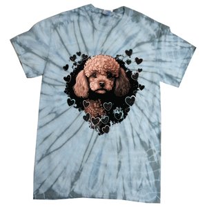 Toy Poodle Love Heart For Valentines Day On Poodle Lover Tie-Dye T-Shirt