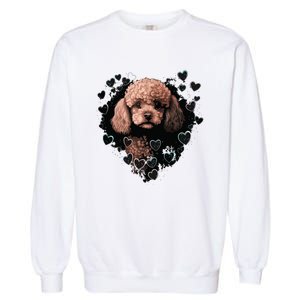 Toy Poodle Love Heart For Valentines Day On Poodle Lover Garment-Dyed Sweatshirt