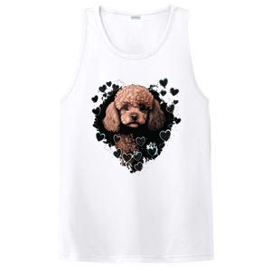 Toy Poodle Love Heart For Valentines Day On Poodle Lover PosiCharge Competitor Tank