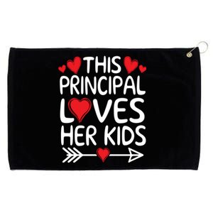 This Principal Loves Her Valentines Day Hearts School Funny Gift Grommeted Golf Towel