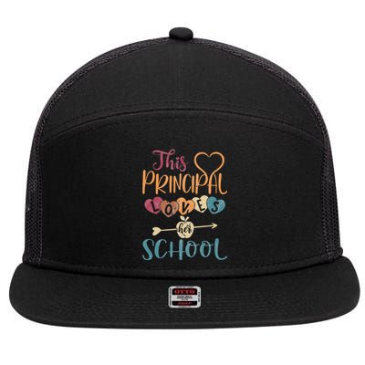 This Principal Loves Her School Teacher Funny Principal 7 Panel Mesh Trucker Snapback Hat