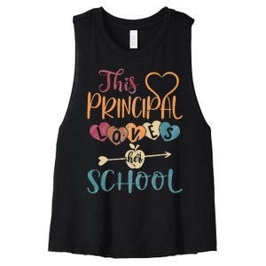 This Principal Loves Her School Teacher Funny Principal Women's Racerback Cropped Tank