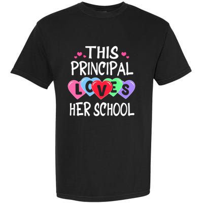 This Principal Loves Her School Gift Valentines Day Meaningful Gift Garment-Dyed Heavyweight T-Shirt