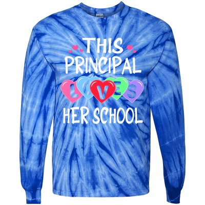 This Principal Loves Her School Gift Valentines Day Meaningful Gift Tie-Dye Long Sleeve Shirt