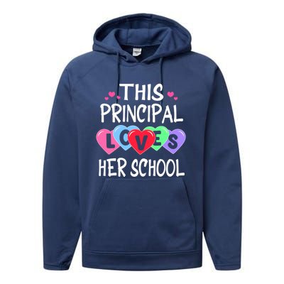 This Principal Loves Her School Gift Valentines Day Meaningful Gift Performance Fleece Hoodie