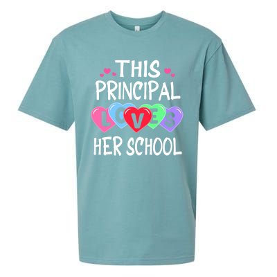 This Principal Loves Her School Gift Valentines Day Meaningful Gift Sueded Cloud Jersey T-Shirt