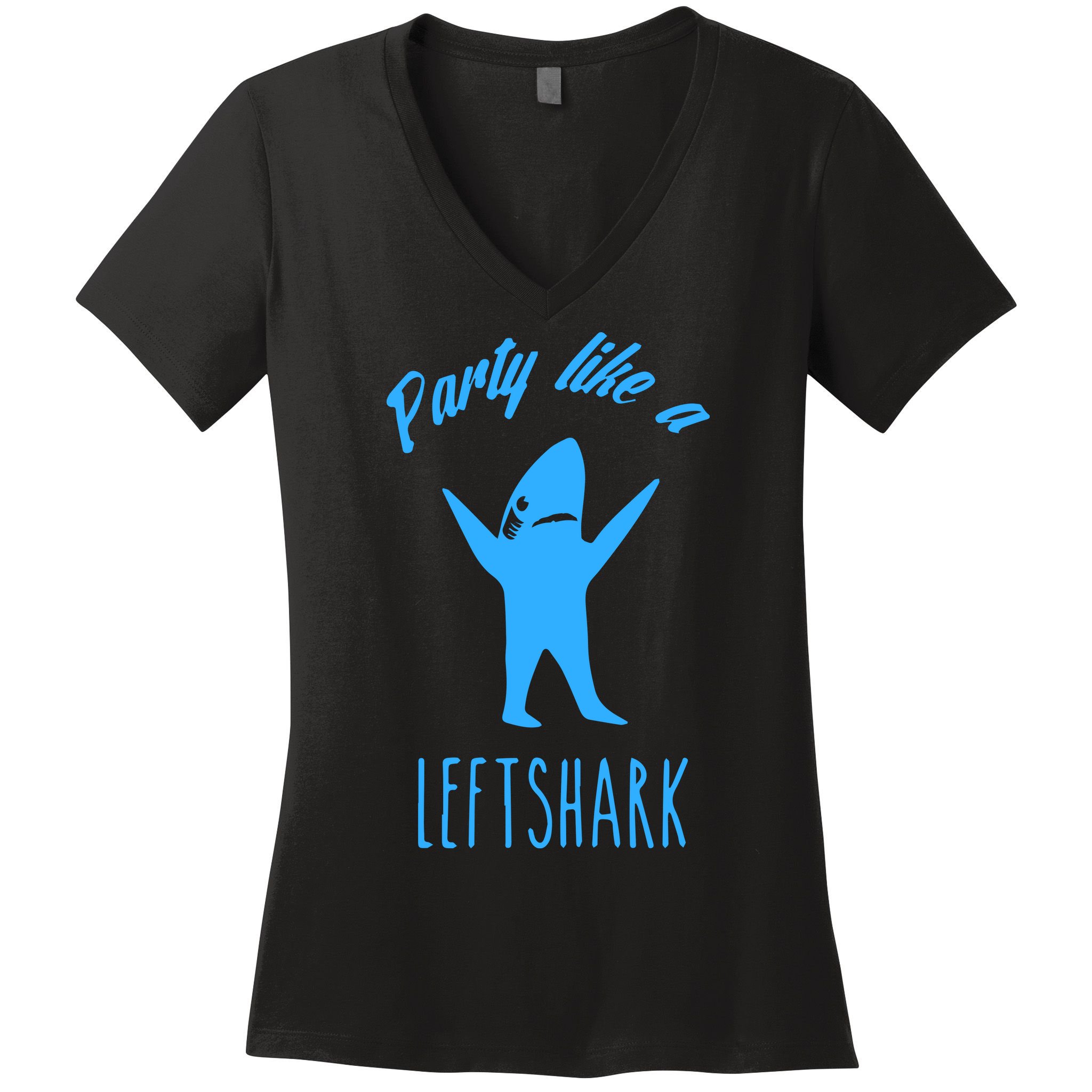 Trending Party Like A Left Shark Gift Christmas Xmas Party Leftshark Dancing Sha Women's V-Neck T-Shirt