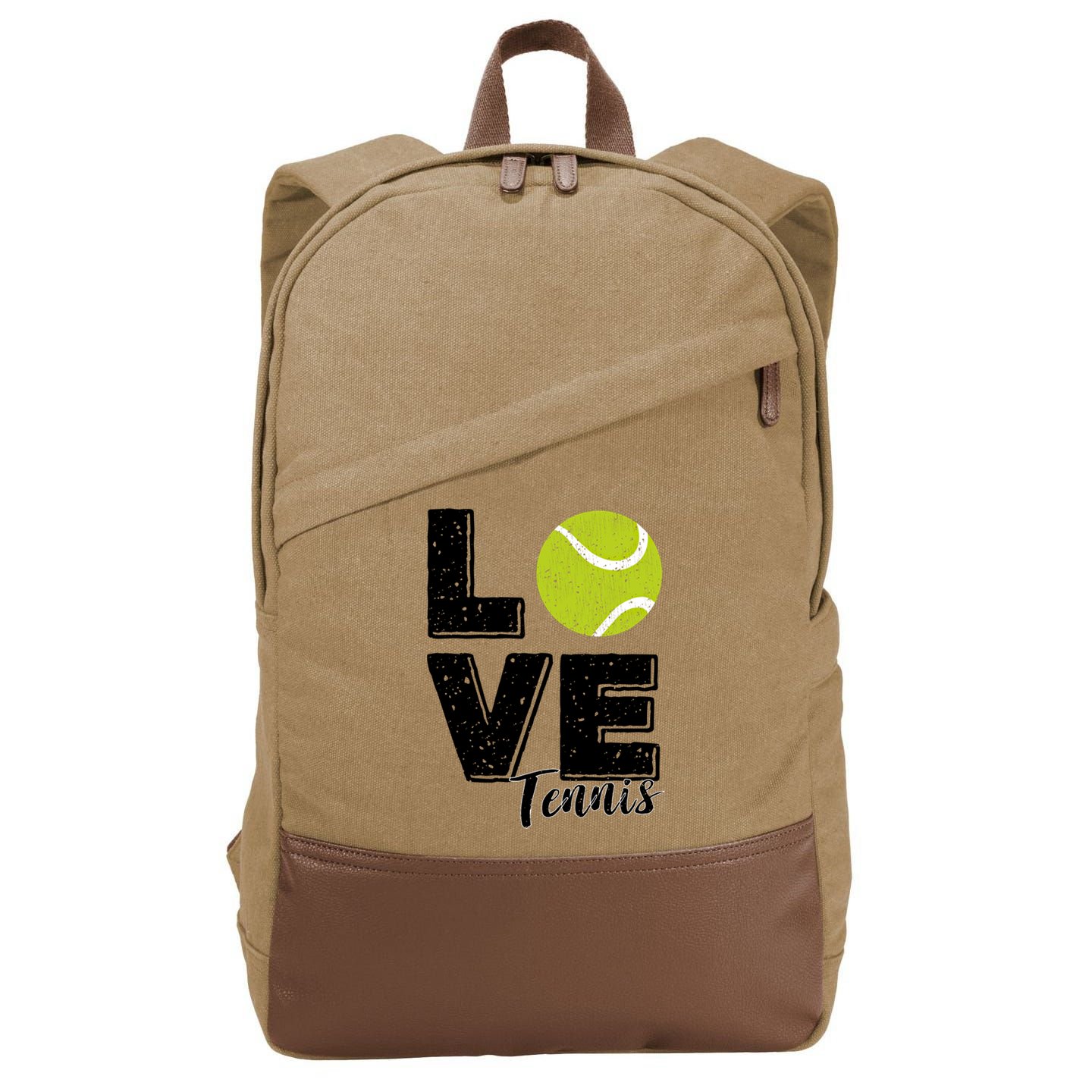 Tennis Player Lover I Love Tennis Gift Cotton Canvas Backpack