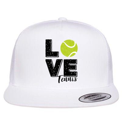 Tennis Player Lover I Love Tennis Gift Flat Bill Trucker Hat