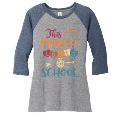 This Principal Loves Her School Teacher Funny Principal Women's Tri-Blend 3/4-Sleeve Raglan Shirt