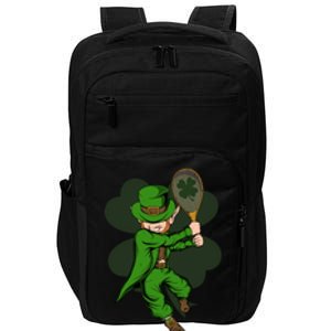 Tennis Player Leprechaun St Patrick's Day Tennis Gift Impact Tech Backpack