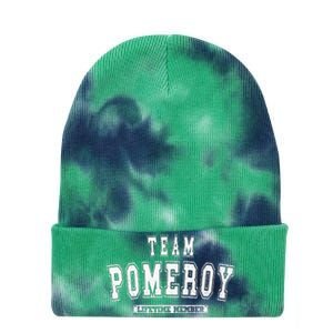 Team Pomeroy Lifetime Member Family Last Name Tie Dye 12in Knit Beanie