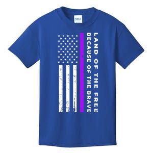 Thin Purple Line Land Of The Free Because Of The Brave Gift Kids T-Shirt