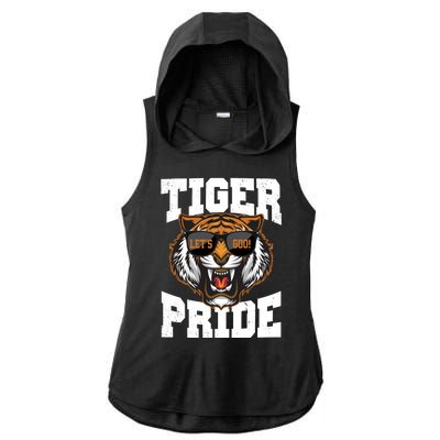 Tiger Pride Lets Goo! Ladies PosiCharge Tri-Blend Wicking Draft Hoodie Tank