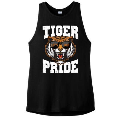 Tiger Pride Lets Goo! Ladies PosiCharge Tri-Blend Wicking Tank