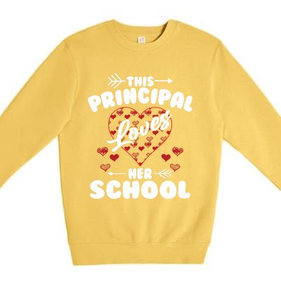 This Principal Loves Her School Happy Principals Day Cute Gift Premium Crewneck Sweatshirt