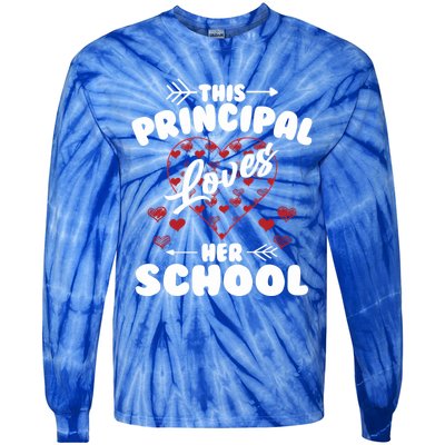 This Principal Loves Her School Happy Principals Day Cute Gift Tie-Dye Long Sleeve Shirt