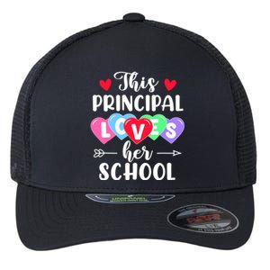 This Principal Loves Her School Gift Funny Valentine's Day Cute Gift Flexfit Unipanel Trucker Cap