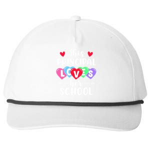 This Principal Loves Her School Gift Funny Valentine's Day Cute Gift Snapback Five-Panel Rope Hat