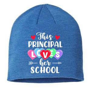 This Principal Loves Her School Gift Funny Valentine's Day Cute Gift Sustainable Beanie