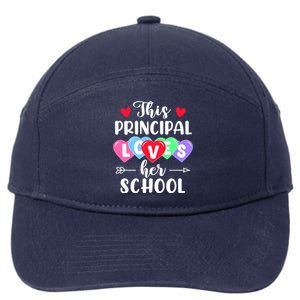 This Principal Loves Her School Gift Funny Valentine's Day Cute Gift 7-Panel Snapback Hat