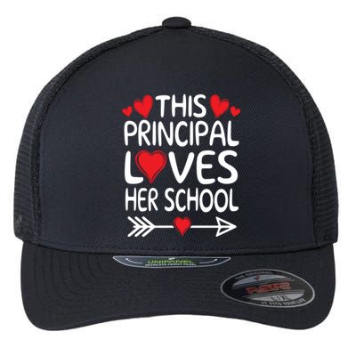 This Principal Loves Her School Valentines Day Class Hearts Gift Flexfit Unipanel Trucker Cap